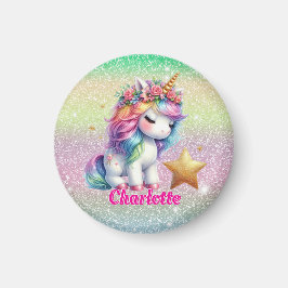 Glitter encorn Magic star Magnet
