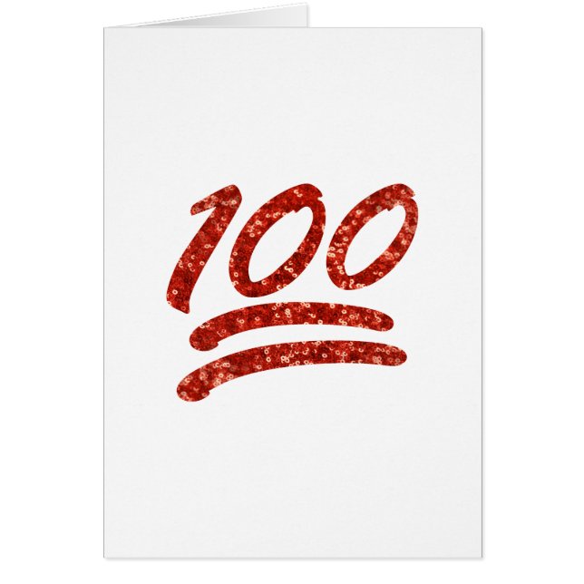 glitter etthundra emoji hälsningskort (Framsidan)