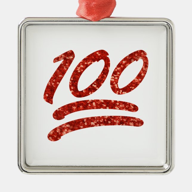 glitter etthundra emoji julgransprydnad metall (Framsidan)