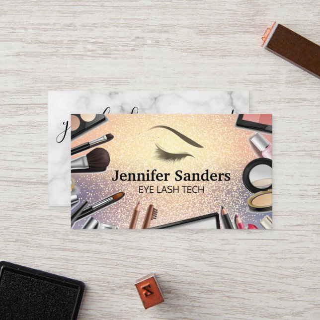 Glitter | Eyelash Makeup-penslar och Verktyg Lojalitetskort (Fram/Back In Situ)