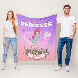 👸 Glitter Fairy Princess Eget namn Fleecefilt