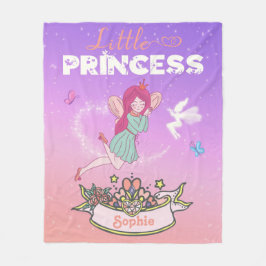 👸 Glitter Fairy Princess Eget namn Fleecefilt
