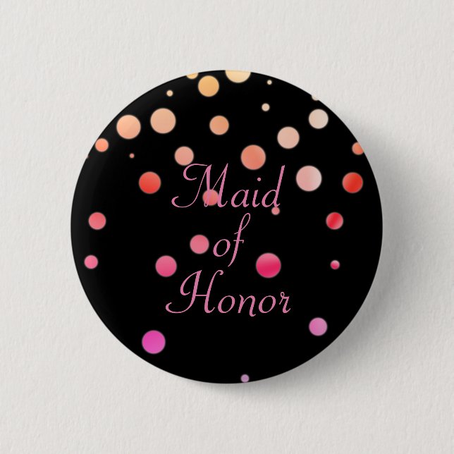 Glitter Faux Foil Confetti Dots Maid of honor Knapp (Framsida)