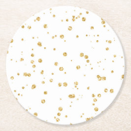 Glitter Faux Guld confetti-bröllopsmottagning Part Underlägg Papper Rund