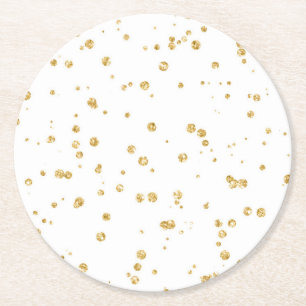 Glitter Faux Guld confetti-bröllopsmottagning Part Underlägg Papper Rund