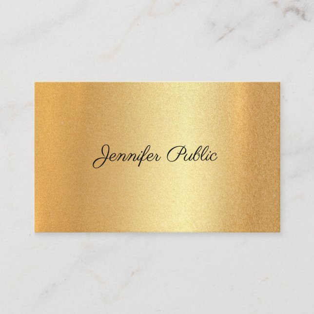 Glitter Faux Guld handskrivet Calligraphy-skript Visitkort (Framsida)