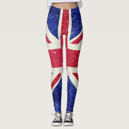 Glitter Flagga i Förenade kungariket London Britis Leggings
