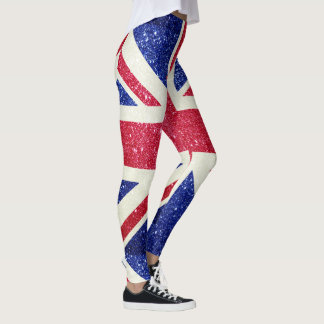 Glitter Flagga i Förenade kungariket London Britis Leggings