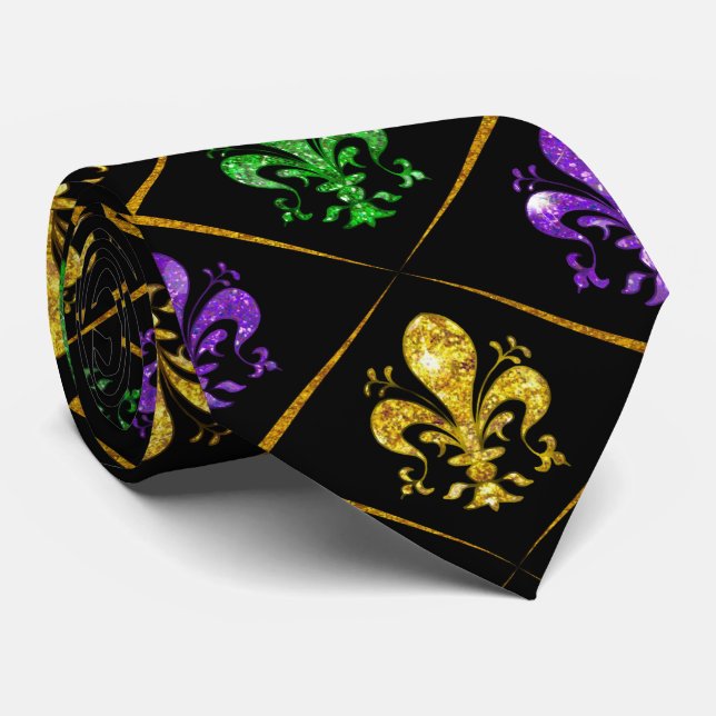 Glitter Fleur de Lis Diamant Mardi Gras Slips (Rullad)