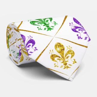 Glitter Fleur de Lis Diamond Mardi Gras Vit Slips