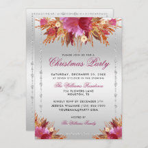 Glitter Flowers, Diamond Framed jul Party in i