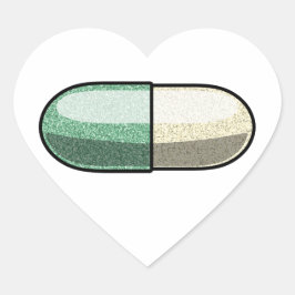 Glitter Fluoxetin Hjärtformat Klistermärke