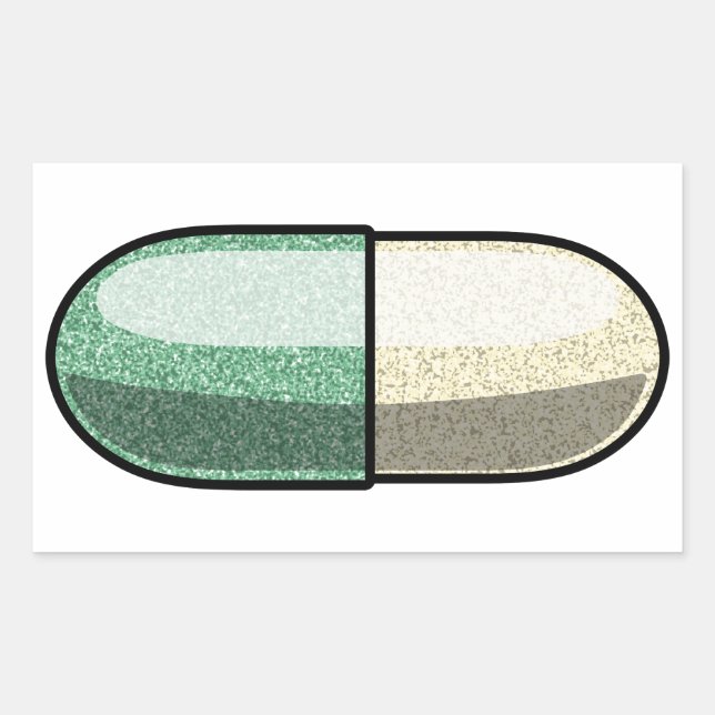 Glitter Fluoxetin Rektangulärt Klistermärke (Framsida)