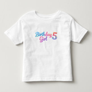 Glitter Födelsedagsflicka 5 Barn T-Shirt