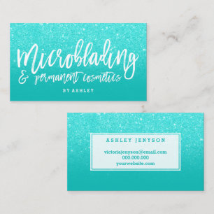 Glitter för aqua för Microblading elegantt Visitkort