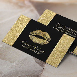 Glitter för chic läppar för Makeupkonstnär mod Visitkort
