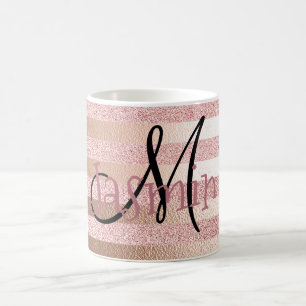 Glitter& för den rosa guld- fauxen omkullkastar kaffemugg