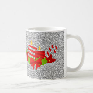 Glitter för Faux för julPotpourrisilver Kaffemugg