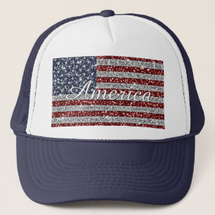 Glitter för faux för kall moderiktig Amerika Keps