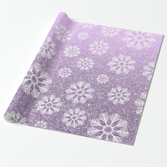 Glitter för Faux för lavendel för Presentpapper (Utrullad)