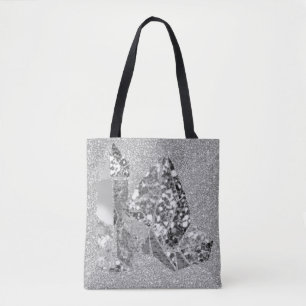 Glitter för Faux för silvergrå färgkristaller Tygkasse