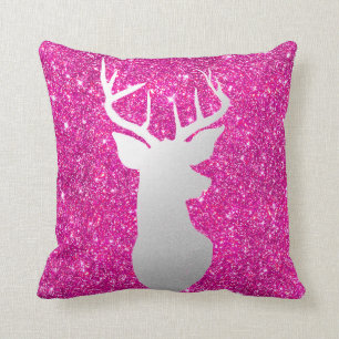 Glitter för Faux för silverrenhorn på kronhjort Kudde