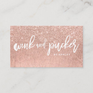 Glitter för faux för snärtlogotyptypografi rosa visitkort