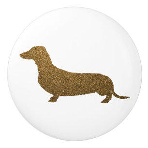 Glitter för Faux för taxhundsymbol (till vänste Knopp