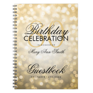 Glitter för födelsedagsfest för Guestbook 80th Anteckningsbok