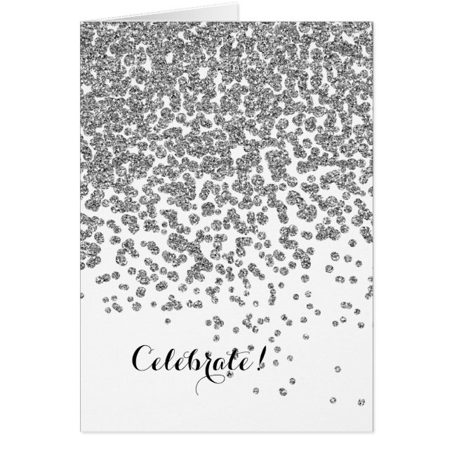 Glitter för grå färgsilverFaux Hälsningskort (Framsidan)