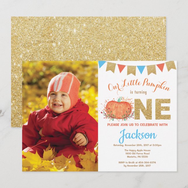 Glitter för inbjudan för födelsedag för (Fram/baksida)