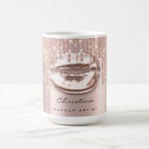Glitter för konstnär för kyssläpparMakeup dryp Kaffemugg
