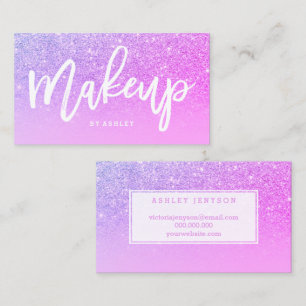 Glitter för lilor för typografi för Makeupkonst Visitkort
