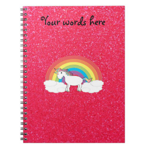 Glitter för regnbågeunicornrosor anteckningsbok