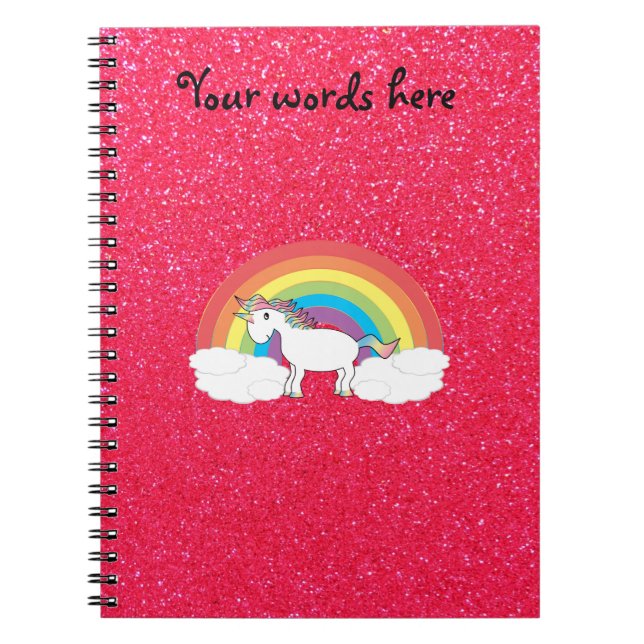 Glitter för regnbågeunicornrosor anteckningsbok (Framsidan)
