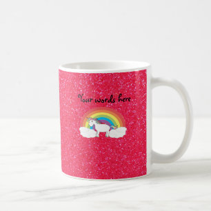 Glitter för regnbågeunicornrosor kaffemugg