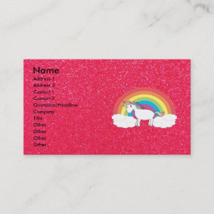 Glitter för regnbågeunicornrosor visitkort
