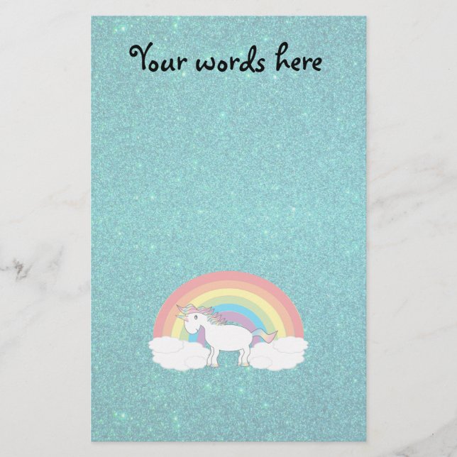 Glitter för regnbågeunicornturkos brevpapper (Framsida)