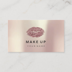 Glitter för rosa ros för läppar för Makeupkons Visitkort