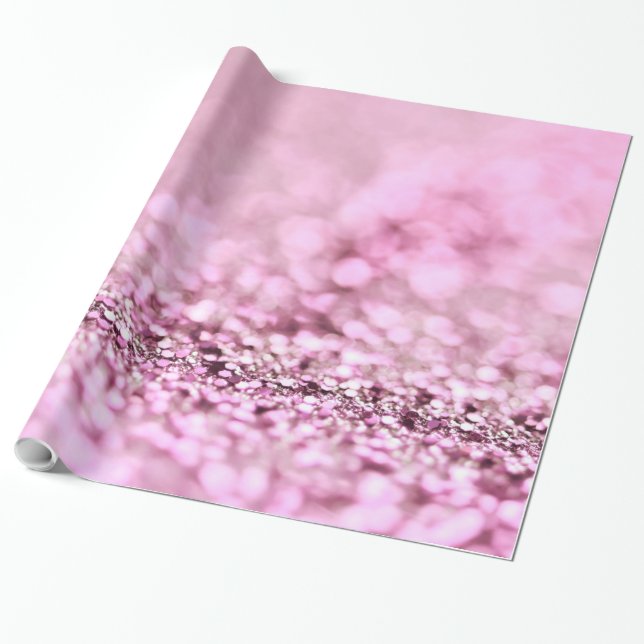 Glitter för rosa ros för lyx Sparkling guld- Presentpapper (Utrullad)