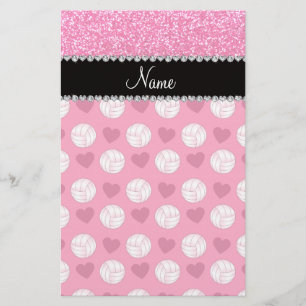 Glitter för rosor för kända rosa volleybollar f brevpapper