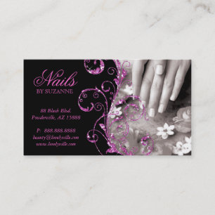 Glitter för rosor för nagelsalongvisitkort visitkort