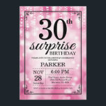 Glitter för rosor för överrrakning30års inbjudningar<br><div class="desc">Överrrakning30års födelsedaginbjudan med rosor stränger ljus med rosaglitterbakgrund. Rosa födelsedag. Vuxen födelsedag. Manar- eller kvinnaBday inbjudan. 13th 15th 16th 18th 20th 21st 30th 40th 50th 60th 70th 80th 90:e 100.,  något åldras. Behaga klickar "skräddarsy den" knäppas och använder vårt designverktyg för att ändra denna mall för mer ytterligare customization.</div>