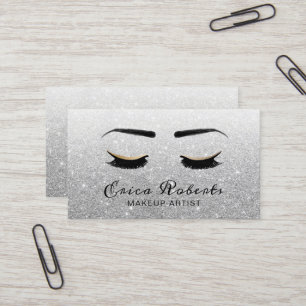 Glitter för silver för snärtMakeupkonstnär modernt Visitkort