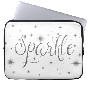Glitter för silvergnistraFaux Laptop Fodral