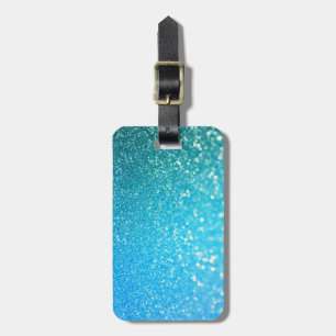 Glitter för sommar för Aquastrandblått Bagagebricka