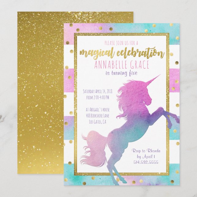 Glitter för vattenfärg för inbjudningar (Fram/baksida)