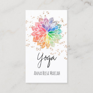 Glitter för Yoga för *~*regnbågeChakra Mandala Visitkort