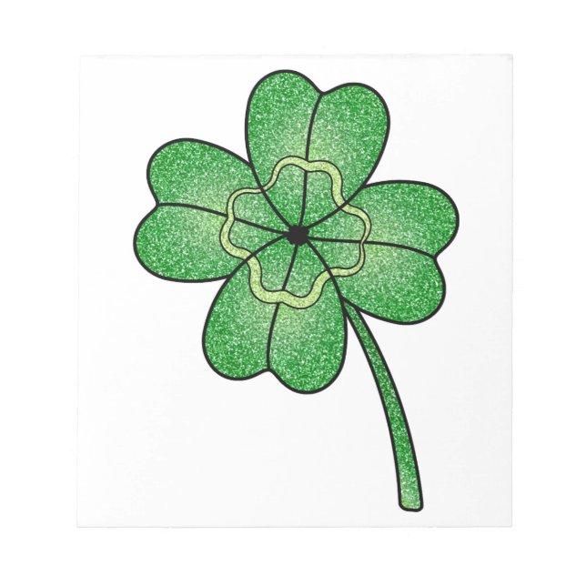 Glitter Four Leaf Clover Anteckningsblock (Framsida)