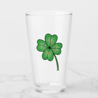 Glitter Four Leaf Clover Glaskopp